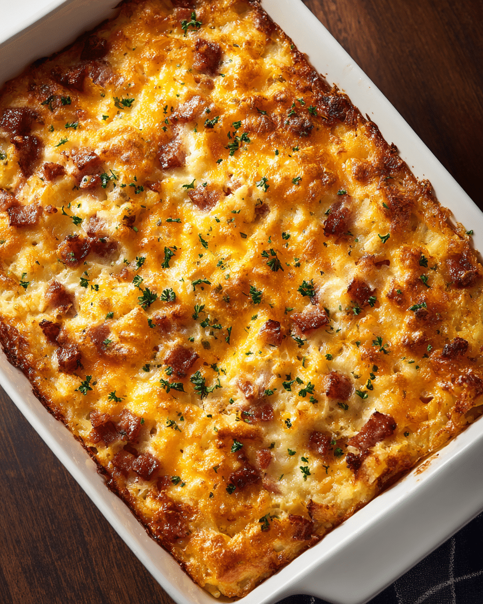 Easy Kielbasa Hash Brown Casserole