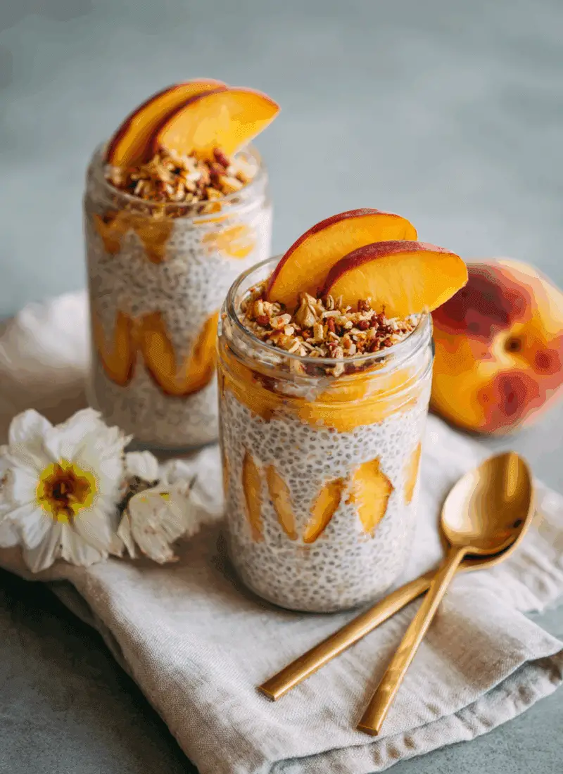 Peach Chia Pudding – Overnight Breakfast With A Fruity Kick