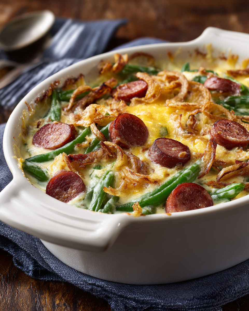 Kielbasa and Green Bean Casserole 3 Kielbasa and Green Bean Casserole