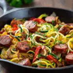 Keto Kielbasa Zoodle Skillet