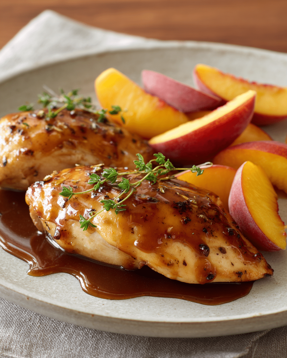 Easy Honey Glazed Peach Chicken