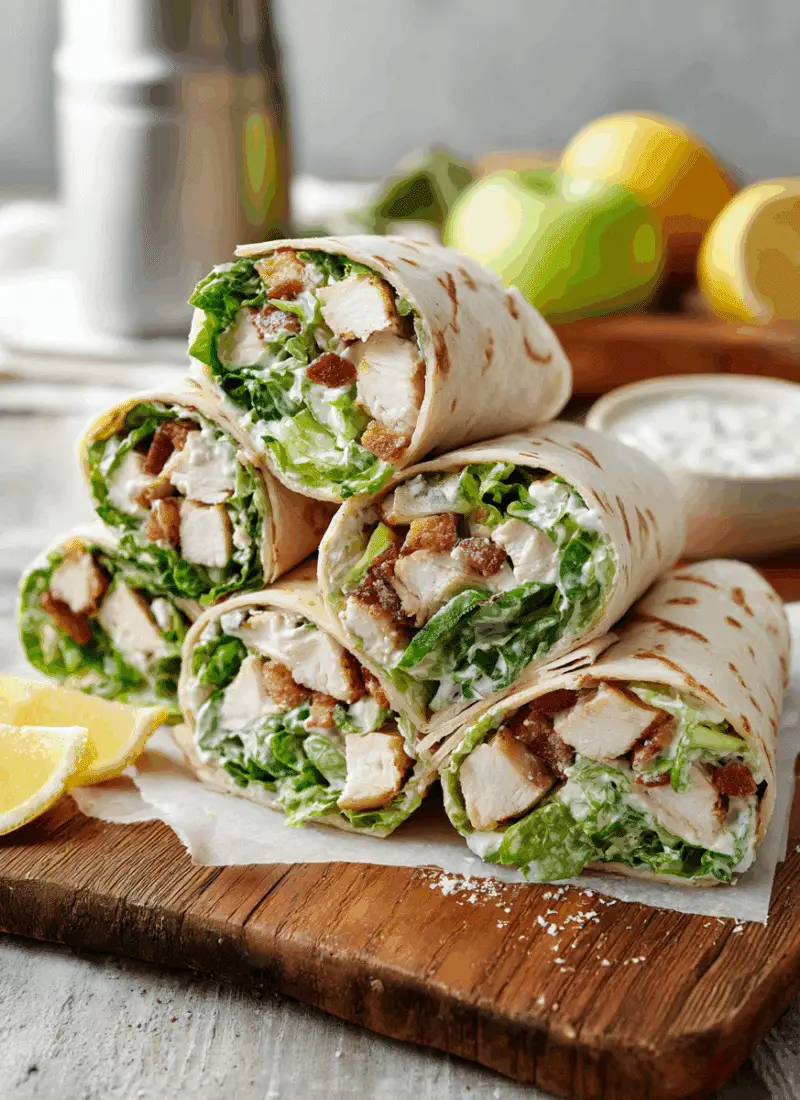 Chicken Caesar Wraps – A Fresh & Filling Back to School Lunch Option
