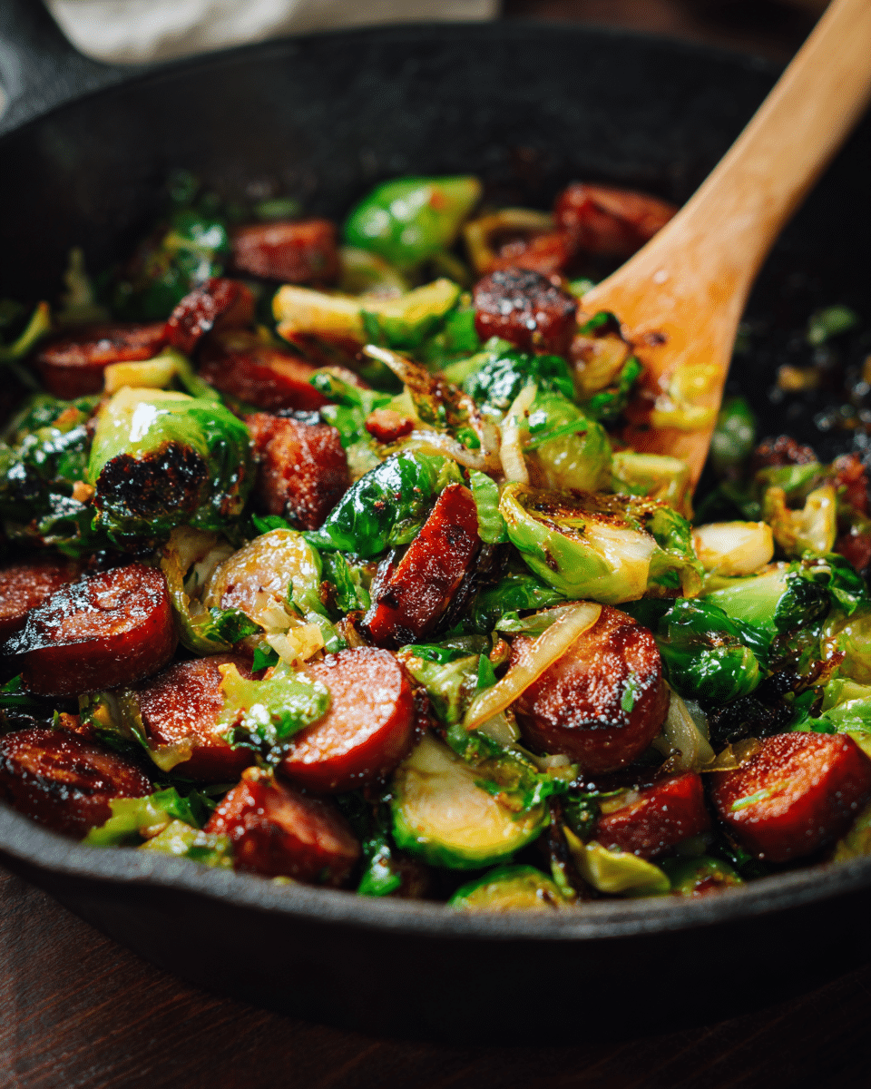 Kielbasa and Brussels Sprouts Stir-Fry
