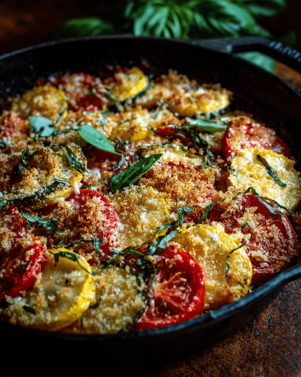 Patty Pan Squash and Tomato Gratin 3 Patty Pan Squash and Tomato Gratin