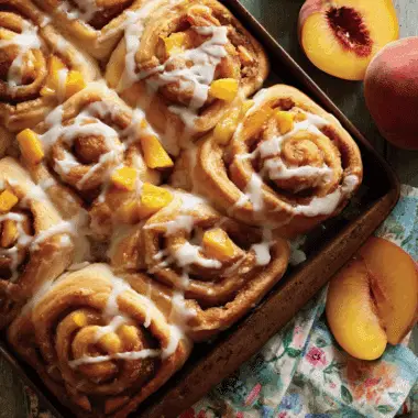 Peach Cinnamon Rolls – Sticky, Sweet, And Freshly Baked