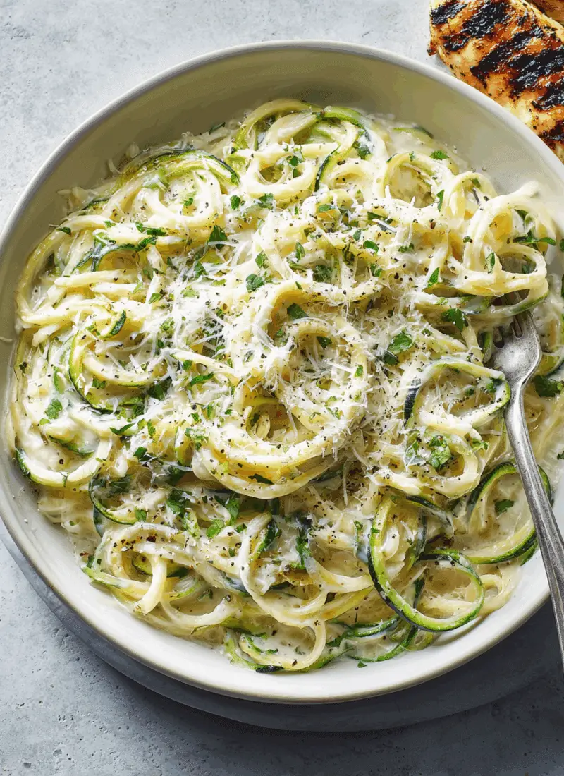 Zucchini Noodle Alfredo – Light, Creamy & Low-Carb