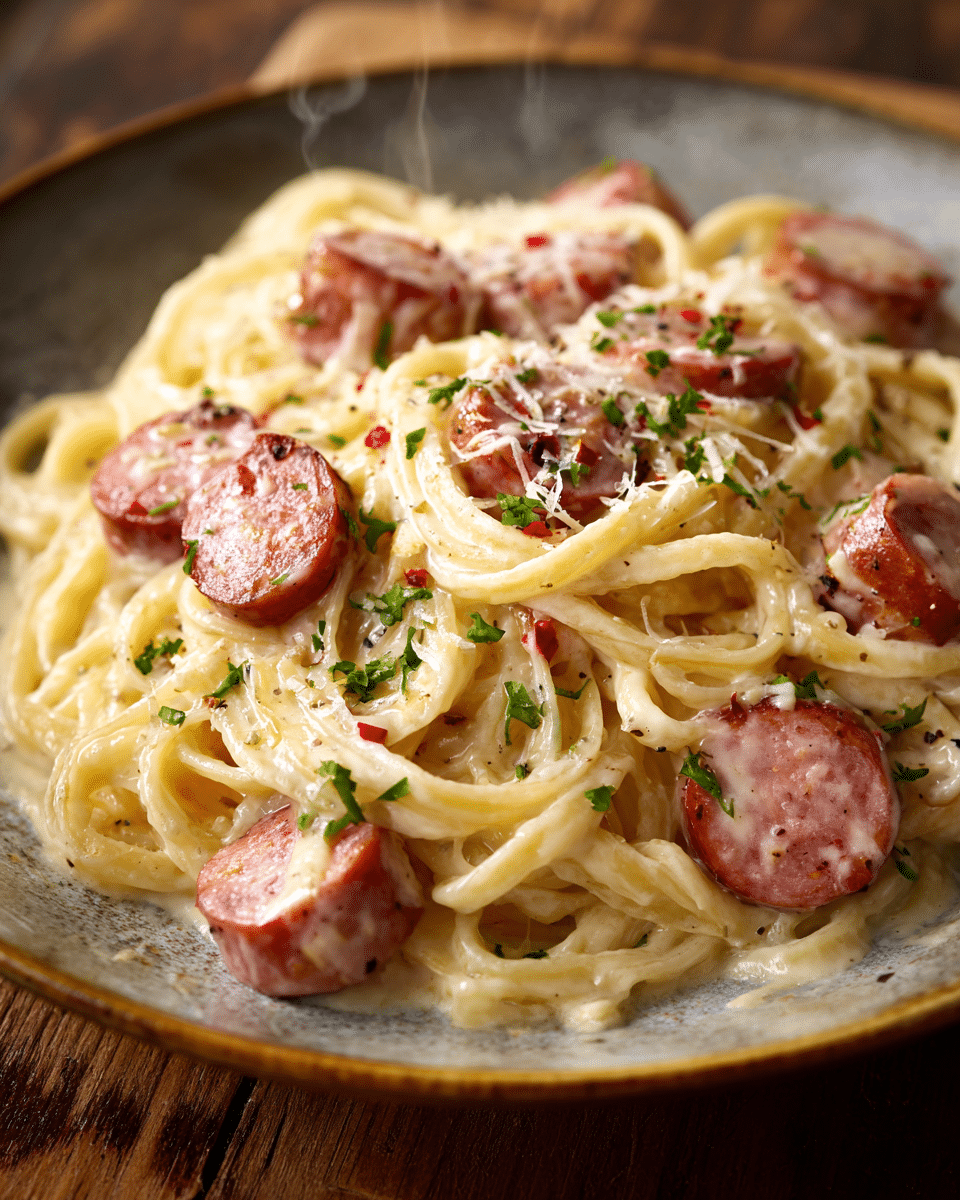 Kielbasa Alfredo Pasta