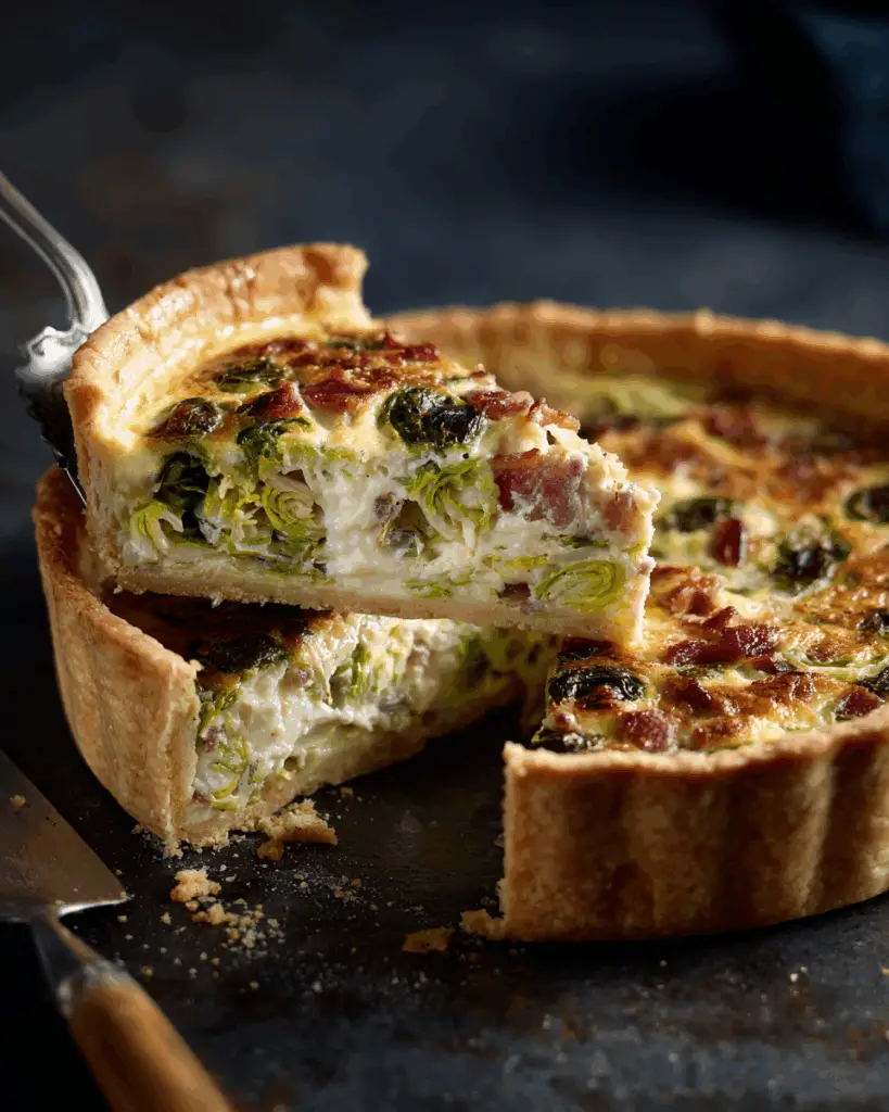 Brussels Sprouts & Bacon Quiche – Crispy, Creamy, Delicious