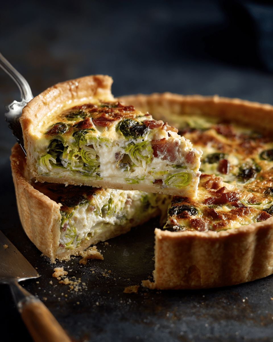 Brussels Sprouts & Bacon Quiche – Crispy, Creamy, Delicious