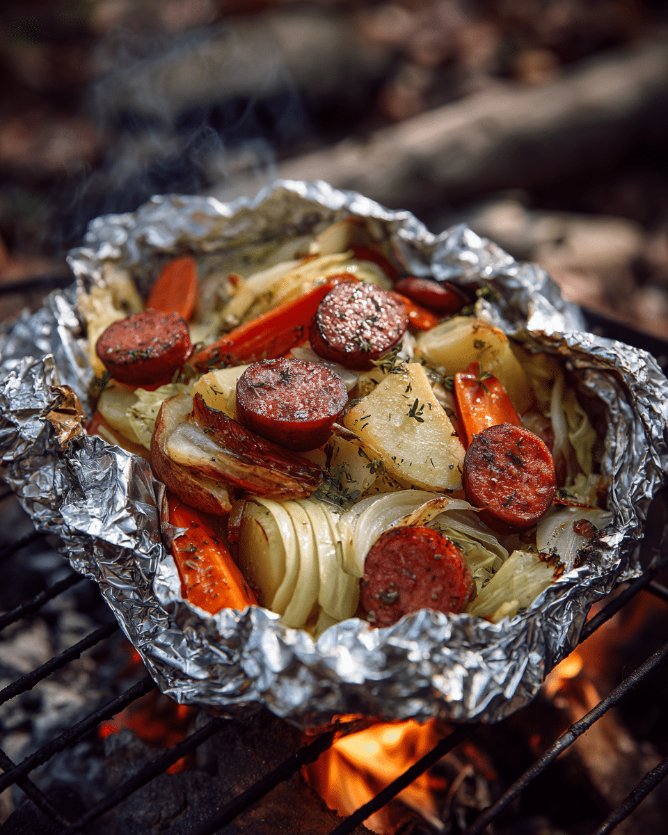 Kielbasa and Cabbage Foil Packs 2 Kielbasa and Cabbage Foil Packs