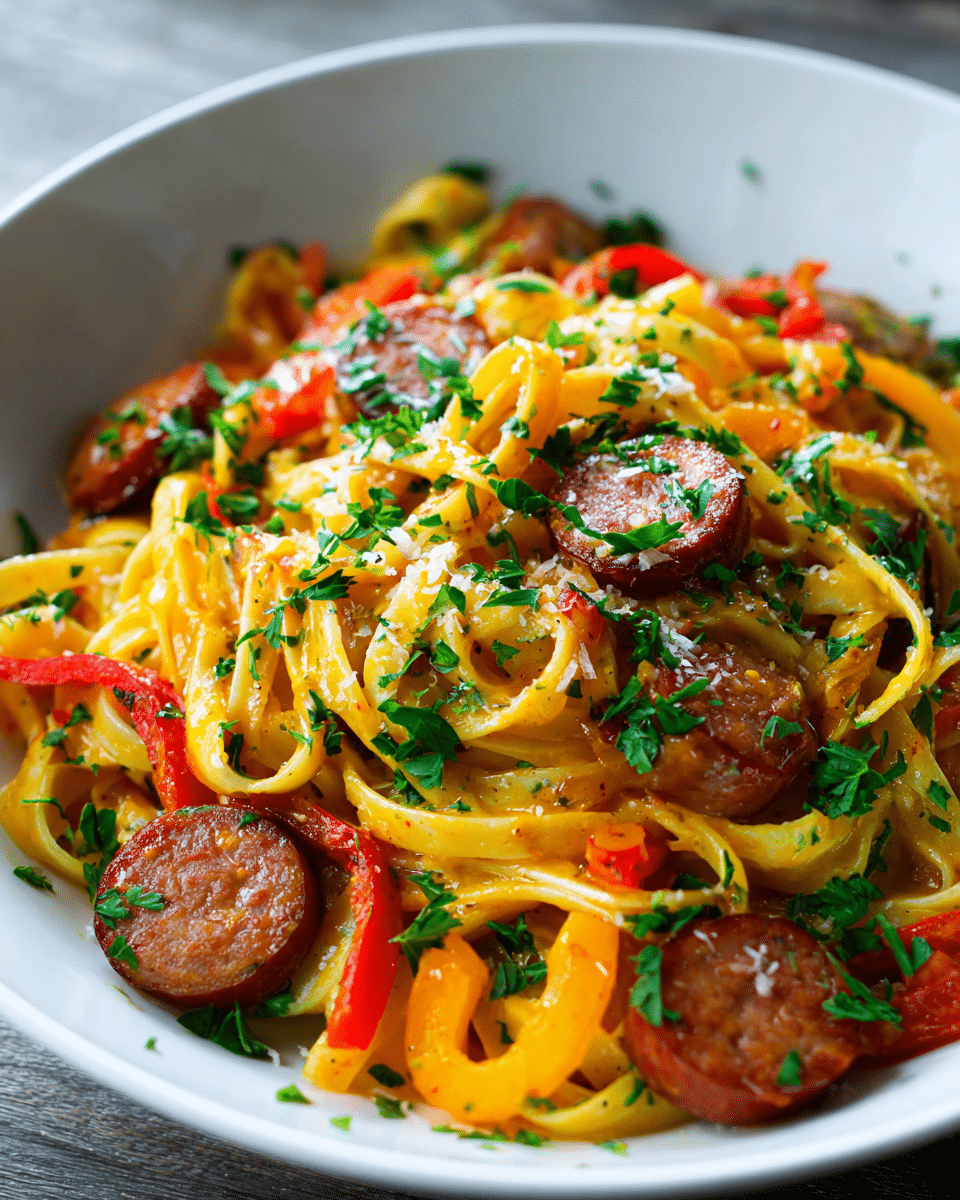 Easy Cajun Kielbasa Pasta