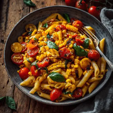 Roasted Corn and Tomato Pasta – Sweet Summer Comfort 2 Roasted Corn and Tomato Pasta – Sweet Summer Comfort