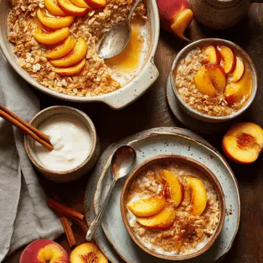 Peaches and Oatmeal Bake – Hearty Breakfast Casserole
