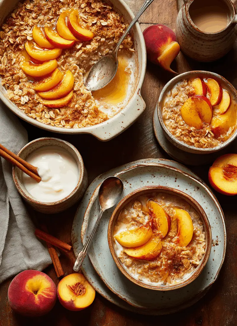 Peaches and Oatmeal Bake – Hearty Breakfast Casserole