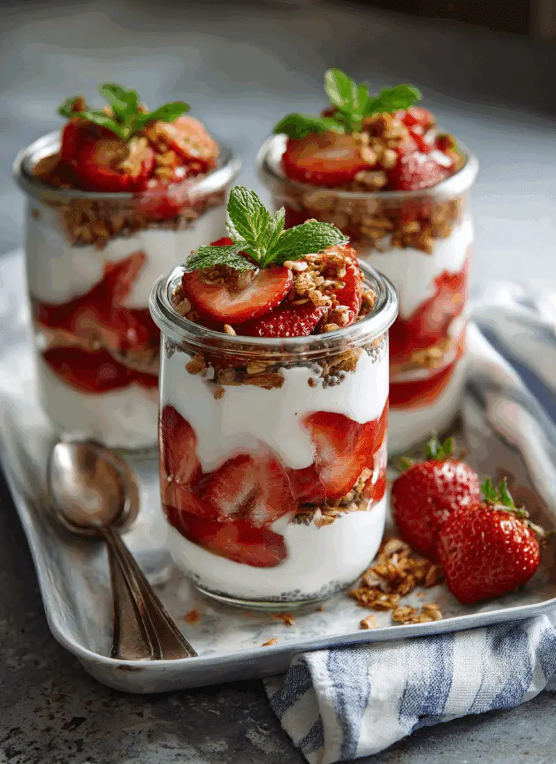 Strawberry Yogurt Parfaits – A Creamy & Sweet Back to School Morning Boost