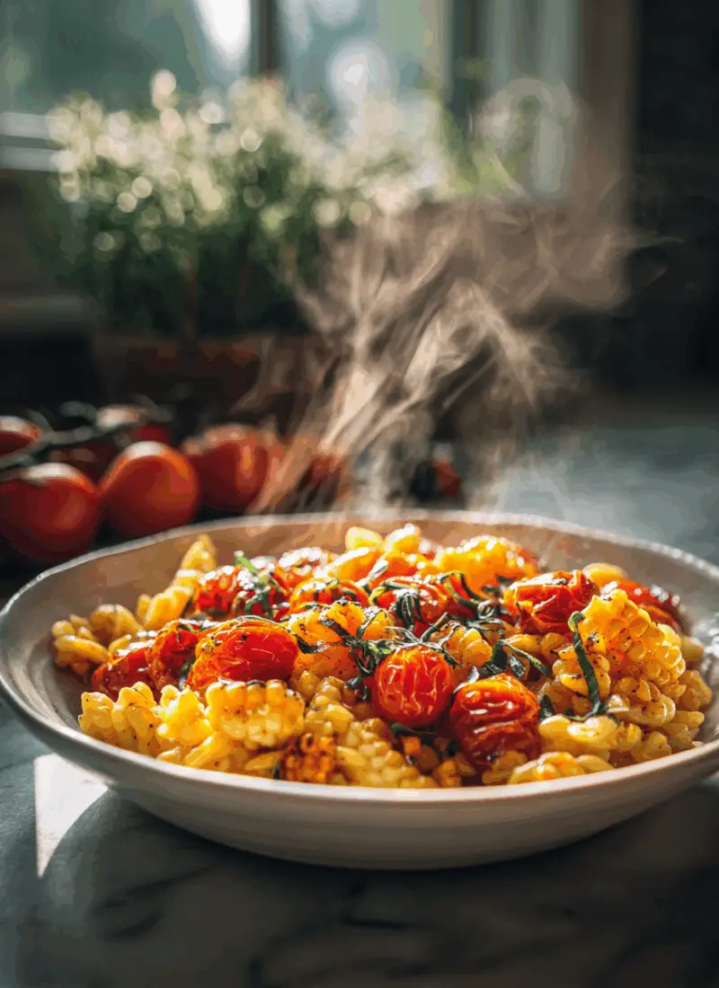 Roasted Corn and Tomato Pasta