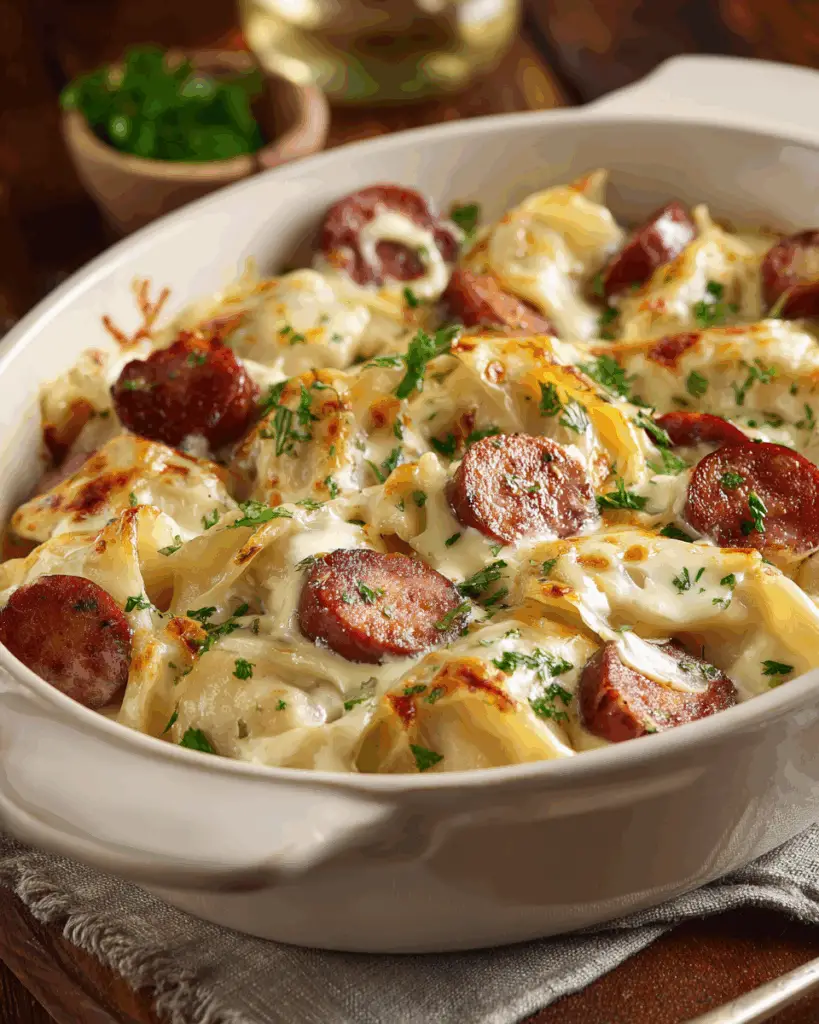 Kielbasa and Pierogi Bake