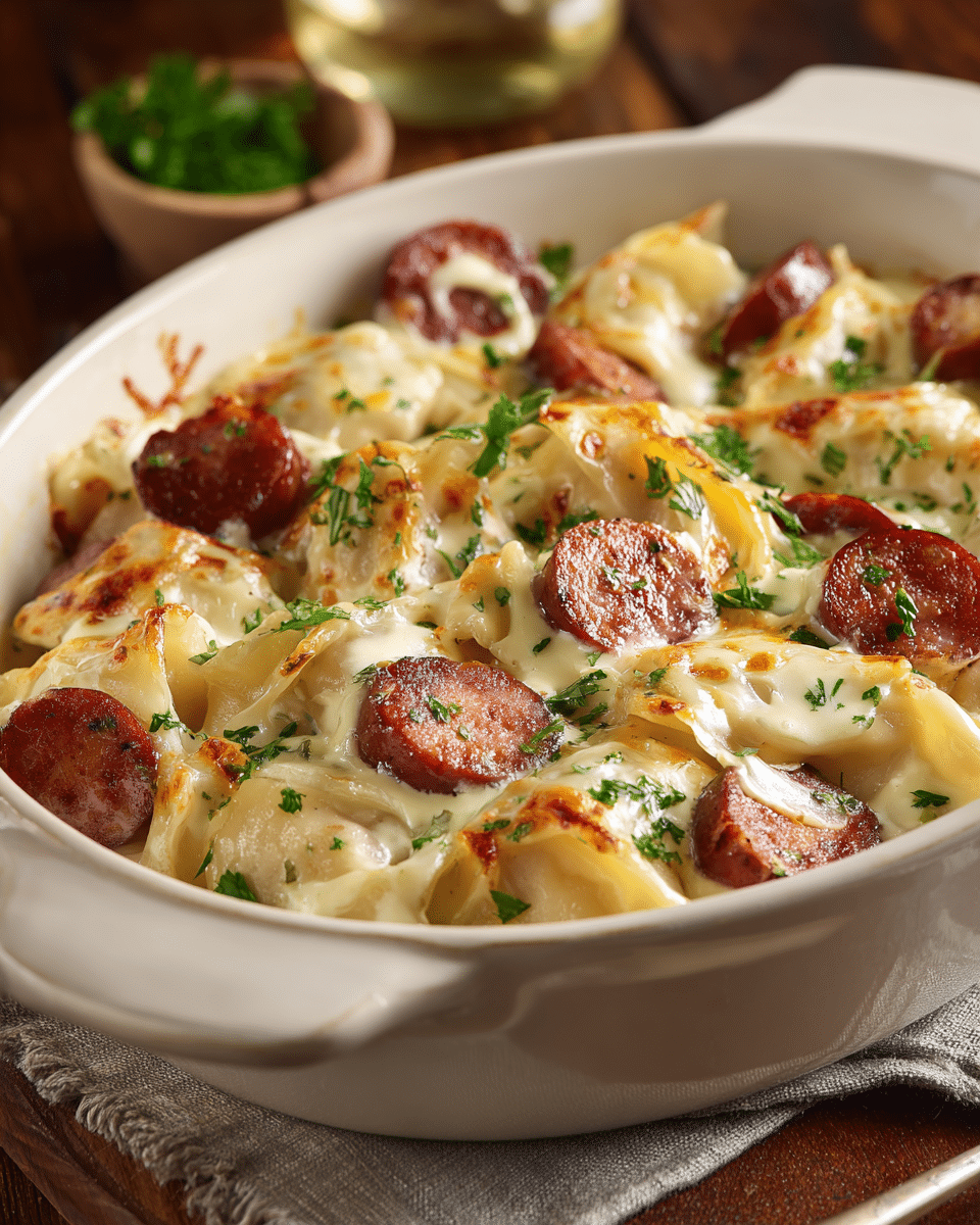 Kielbasa and Pierogi Bake