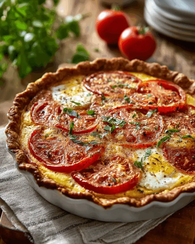 Fresh Tomato Basil Quiche – A Garden-Fresh Classic