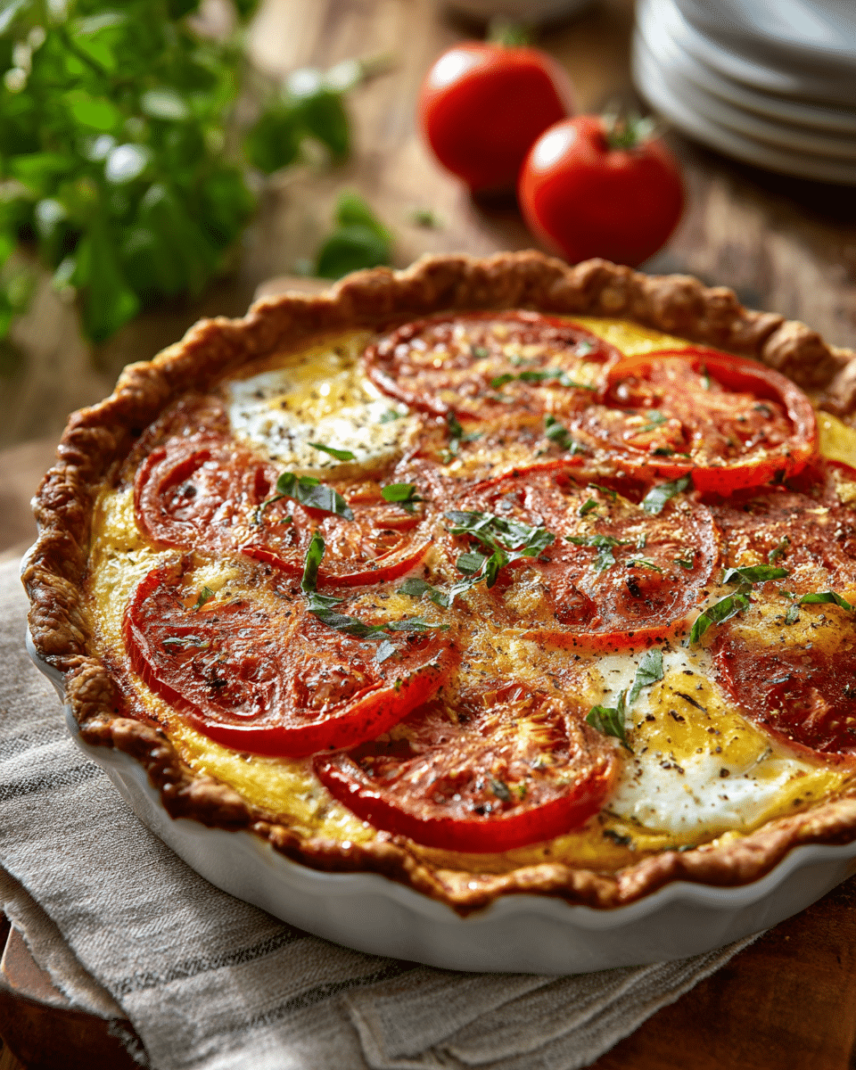 Fresh Tomato Basil Quiche – A Garden-Fresh Classic