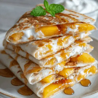 Peach Breakfast Quesadilla – Sweet Spin On A Savory Favorite