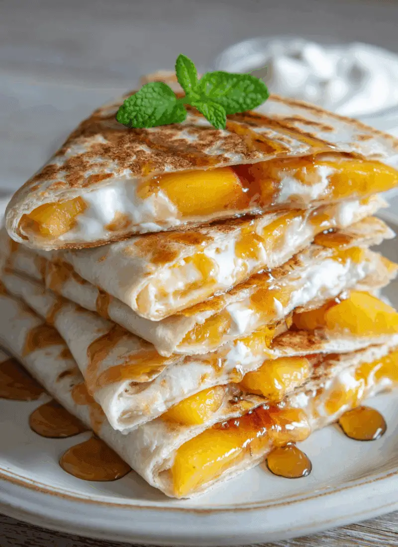 Peach Breakfast Quesadilla – Sweet Spin On A Savory Favorite
