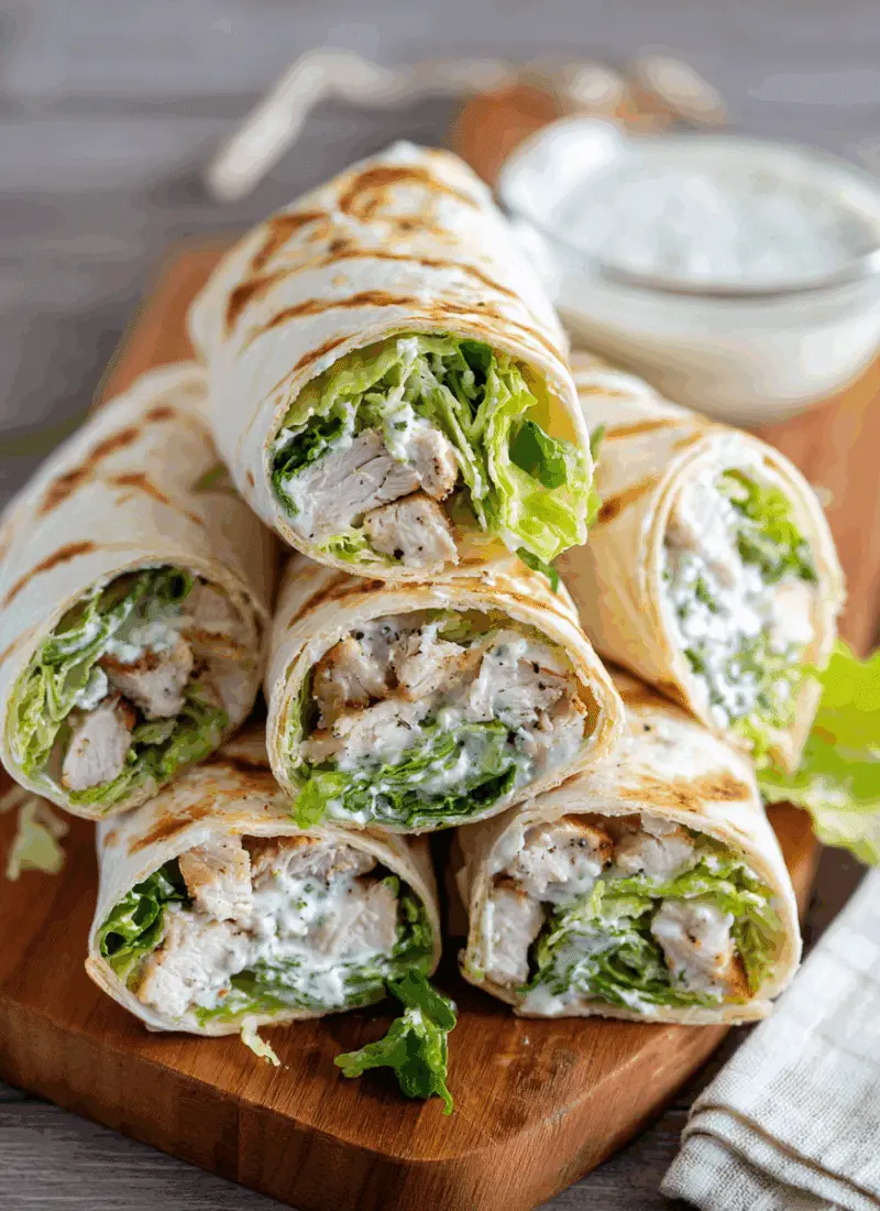 Chicken Caesar Wraps – Fresh, Crunchy & Grab-and-Go