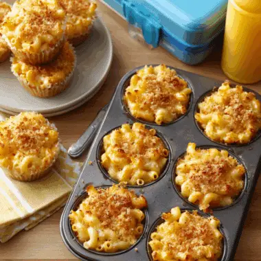 Macaroni Muffin Cups – A Handy, Cheesy Back to School Meal-in-One