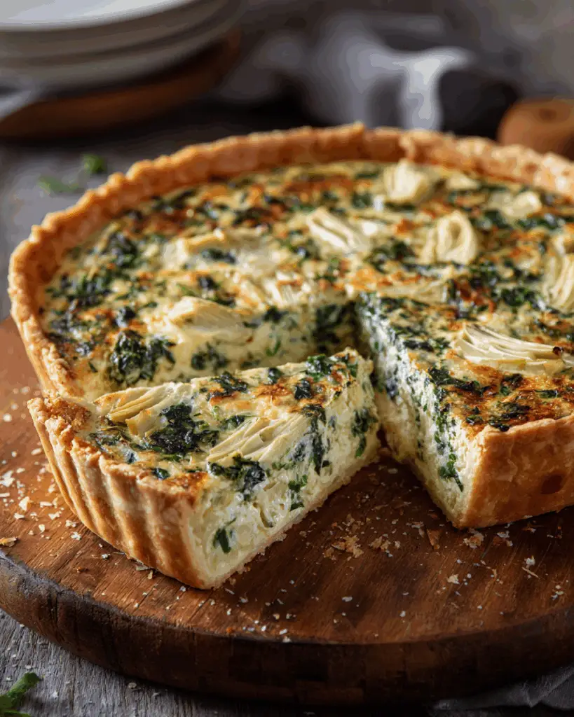 Artichoke Spinach Quiche – Creamy, Cheesy, and Gourmet
