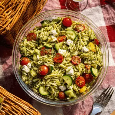 Vibrant and Herby Pesto Orzo Salad
