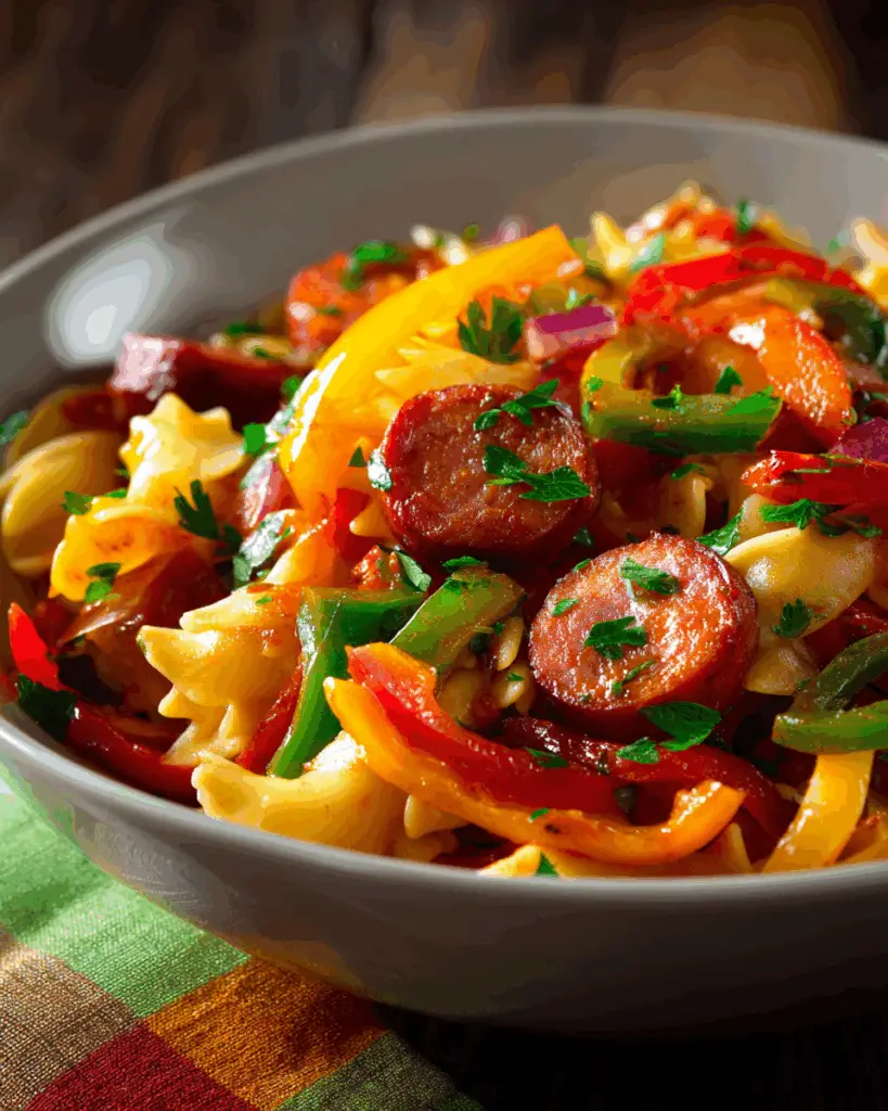 Kielbasa and Peppers Pasta