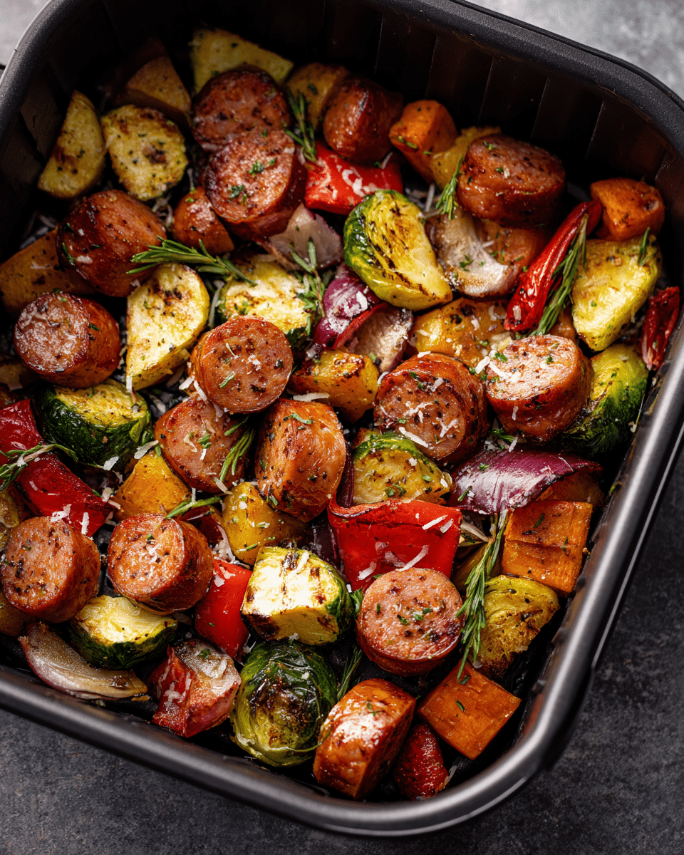Air Fryer Kielbasa with Veggies
