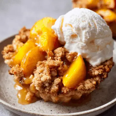 Cinnamon Peach Crumble Cups 2 Cinnamon Peach Crumble Cups