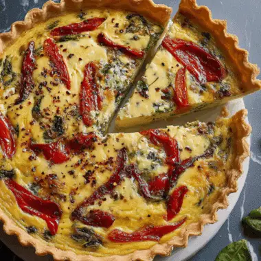 Roasted Red Pepper Quiche – Vibrant & Mediterranean-Inspired 3 Roasted Red Pepper Quiche – Vibrant & Mediterranean-Inspired