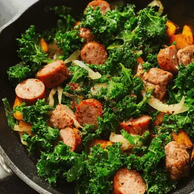 Kielbasa and Kale Skillet 2 Kielbasa and Kale Skillet