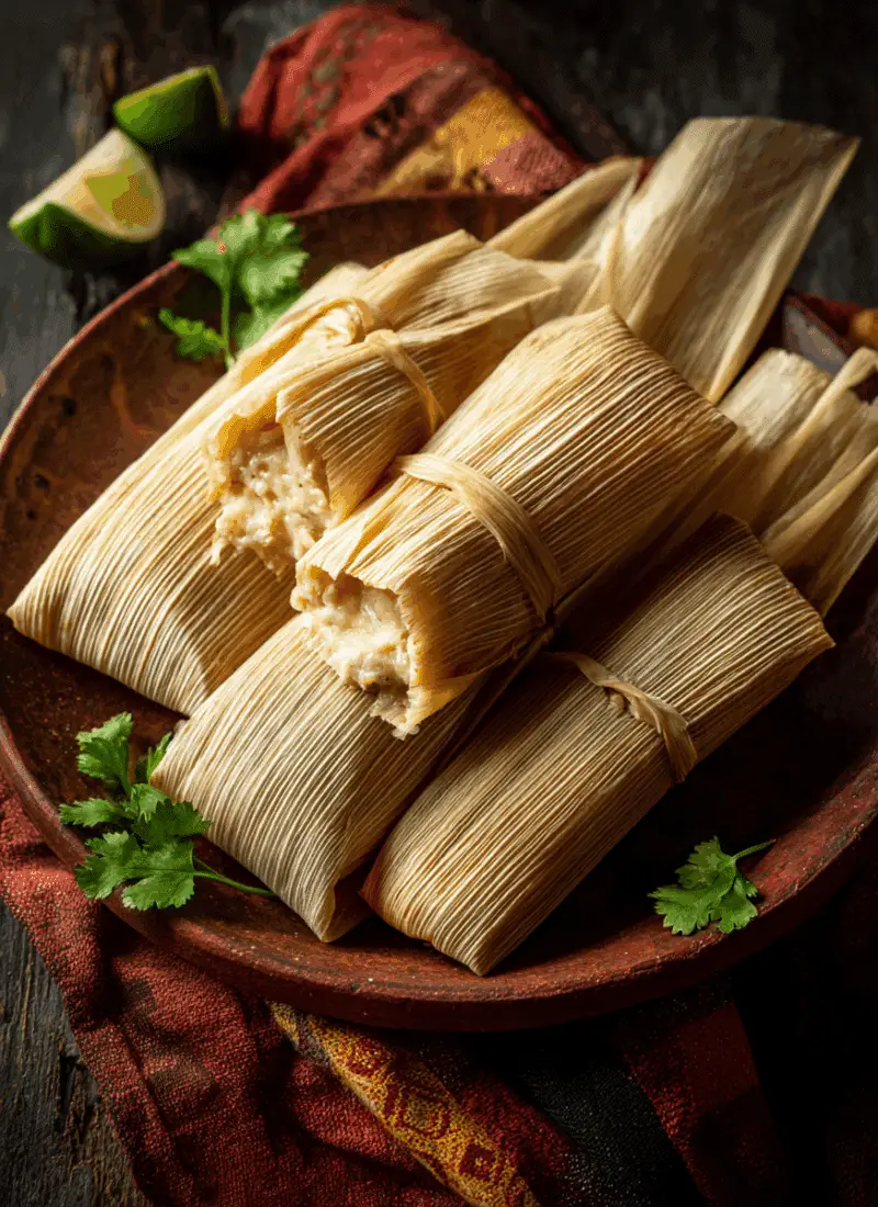 Tamales de Elote or Pork – Steamed, Traditional Mexican Independence Day Food