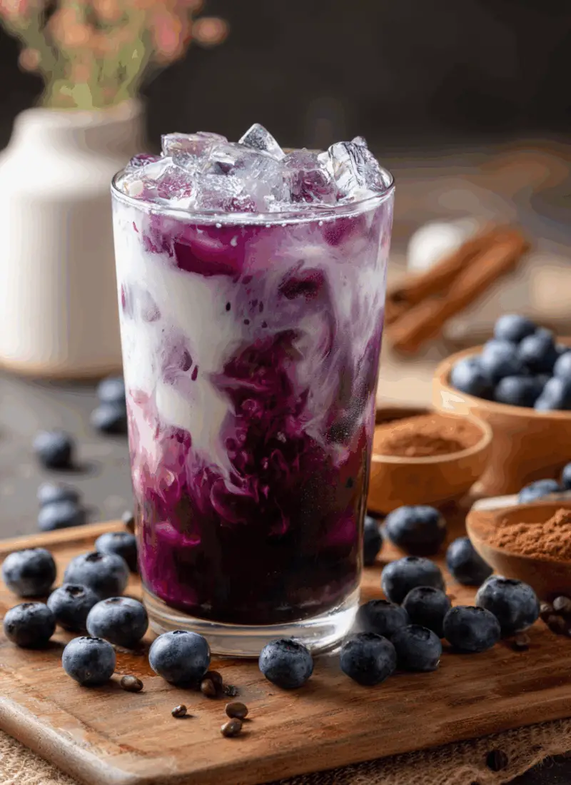 Blueberry Latte Iced Drink