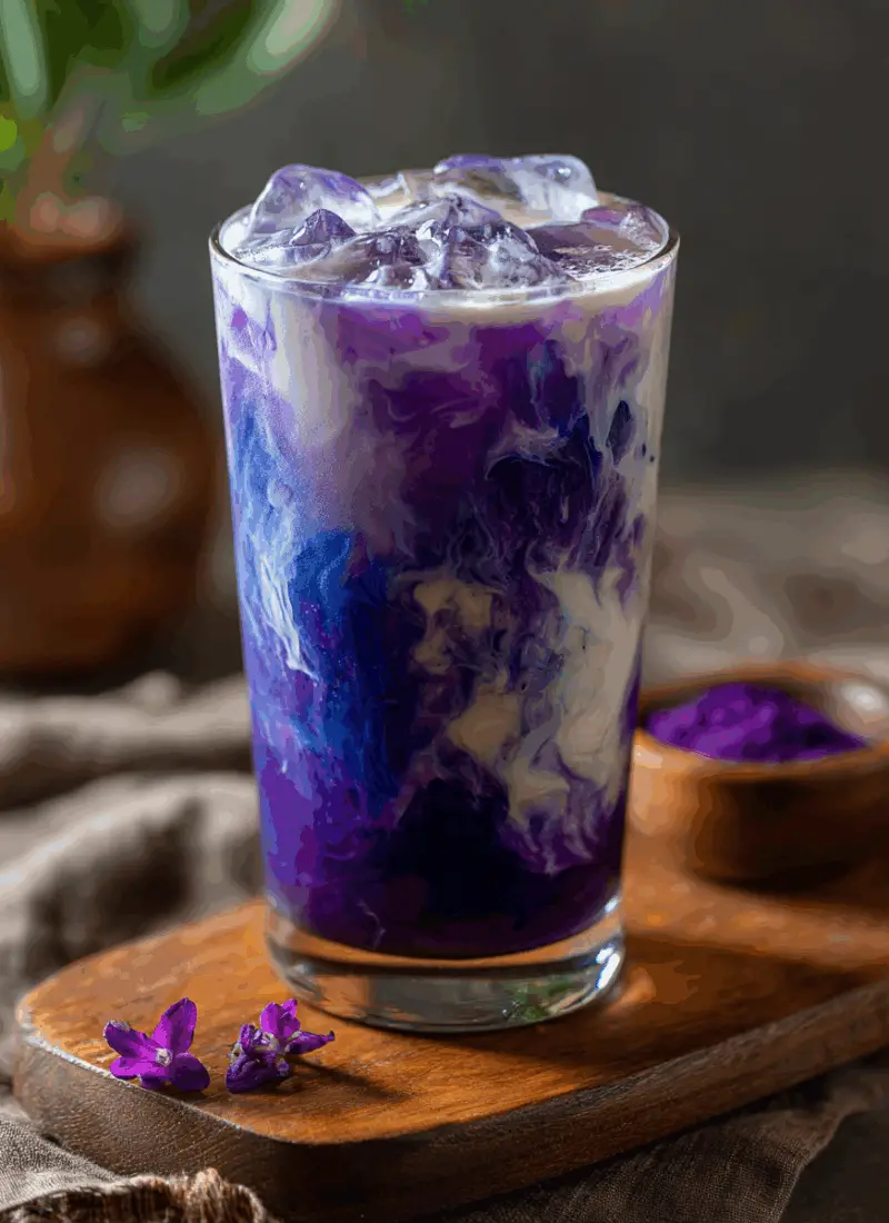 Blueberry Latte Iced Drink – Swirly, Trendy & TikTok Viral Sip