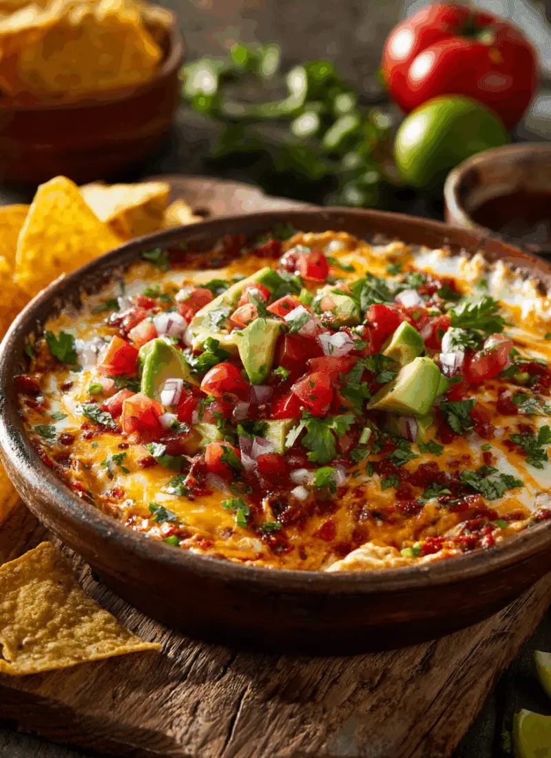 Football Food Taco Dip Supreme – Tex-Mex, Dip Bowl Favorite