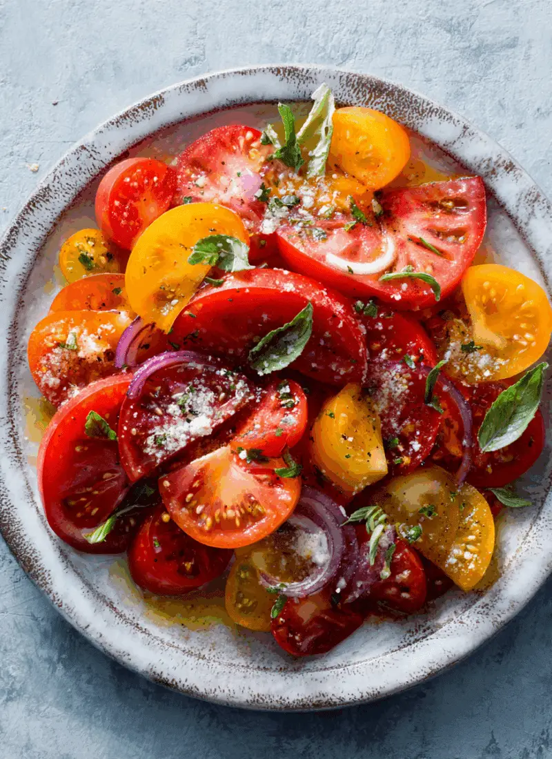 Labor Day Heirloom Tomato Salad – Burst, Sweet & Herb-Infused Flavor