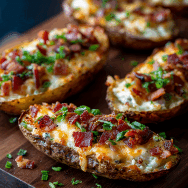 Football Food Potato Skins with Bacon – Crispy, Cheesy & Holding Strong