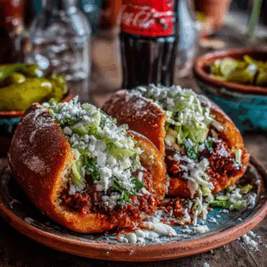 Pambazo Sandwich with Chorizo – Fried Red Bread Mexican Independence Day Food