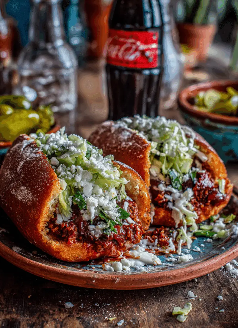 Pambazo Sandwich with Chorizo – Fried Red Bread Mexican Independence Day Food