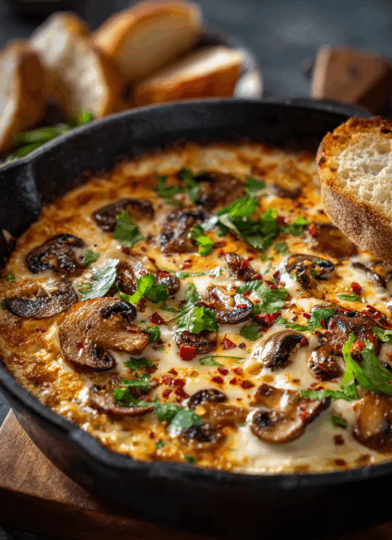 Football Food Queso Fundido with Mushrooms – Gooey, Earthy & Melted Perfection