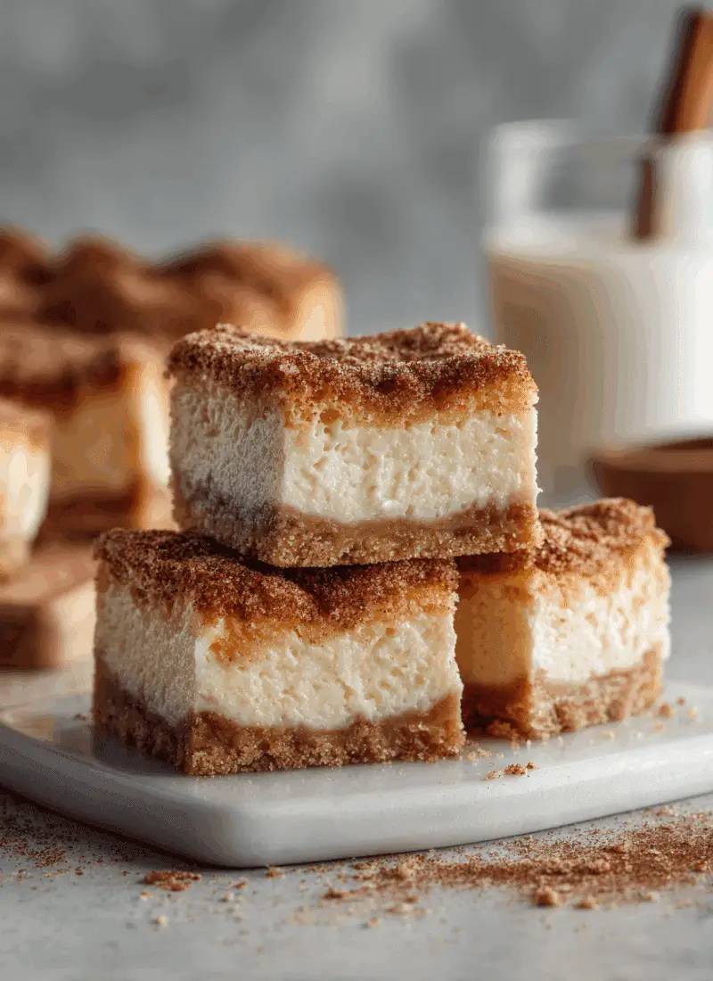 Churro Cheesecake Bars – Sweet, Crunchy & Crowd-Loving Dessert