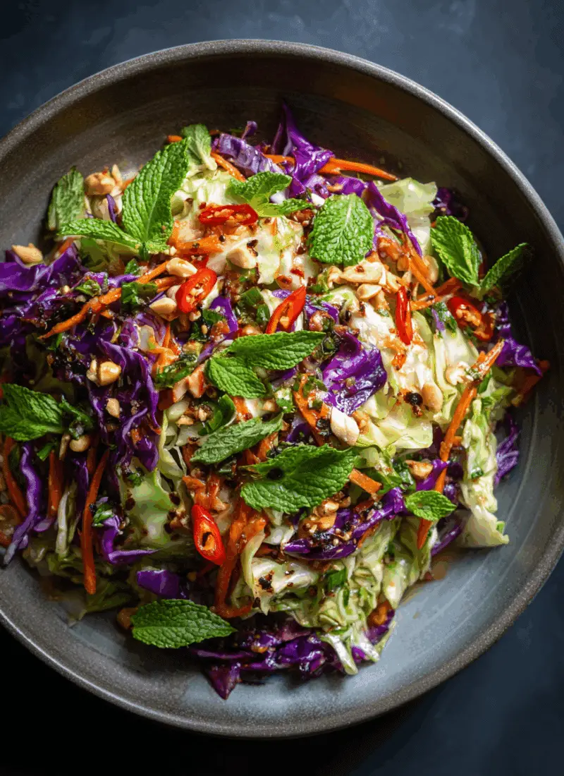 Labor Day Charred Cabbage with Thai Dressing – Bold, Tangy & Charred