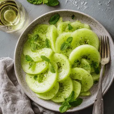 Labor Day Honeydew Carpaccio with Mint – Refreshing, Sweet & Herbaceous