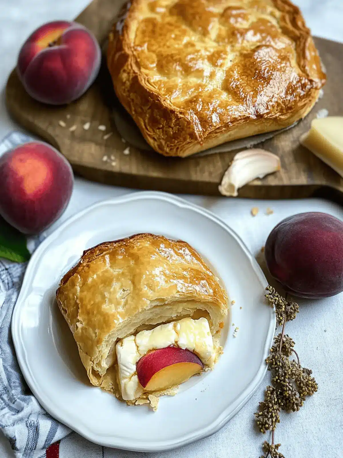 Indulge in Sweet Peach Brie en Croûte for Cozy Nights