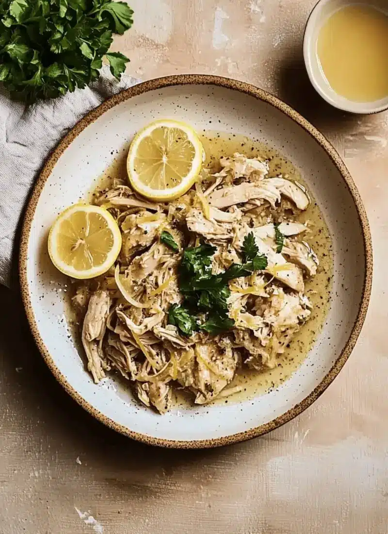 Slow Cooker Lemon Garlic Chicken