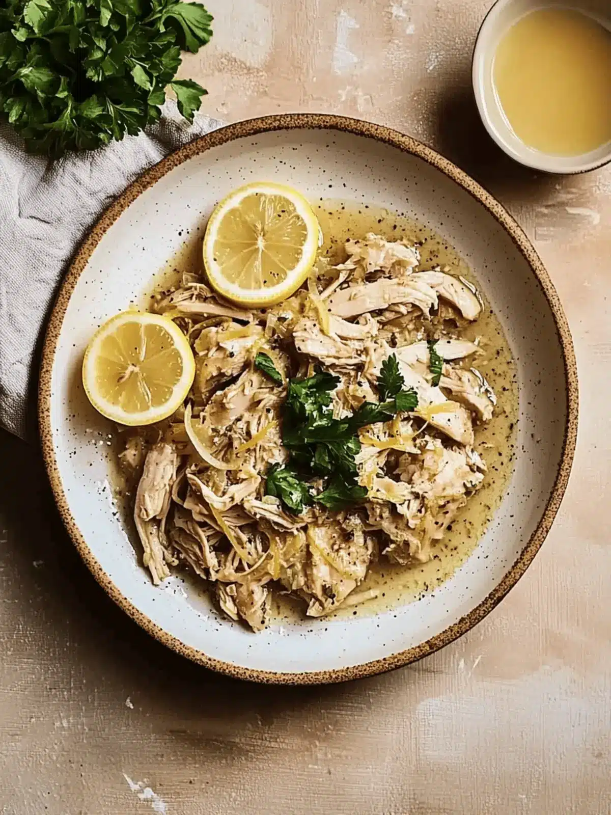 Slow Cooker Lemon Garlic Chicken
